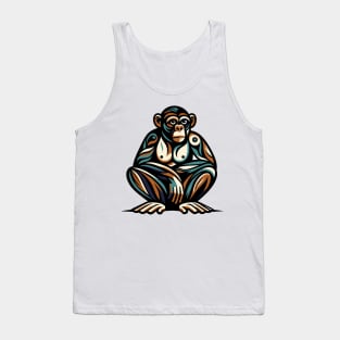 Pop art monkey illustration. cubism illustration of monkey Tank Top